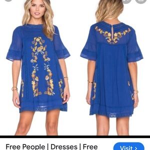 Brass and Roe Blue Embroidered Dress by CTS called to surf boutique